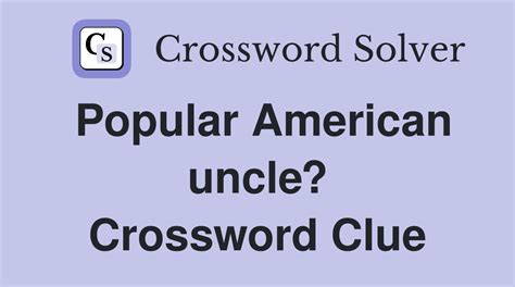 american uncle|AMERICAN UNCLE crossword clue .